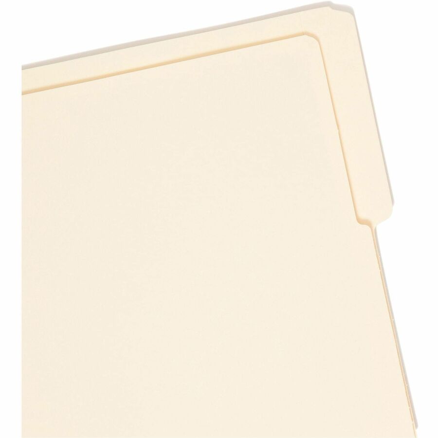 Smead Shelf-Master 1/2 Tab Cut Letter Recycled End Tab File Folder - 8 1/2" x 11" - 3/4" Expansion - End Tab Location - Top Tab Position - 11 pt. - 2 Plys - Manila - Reinforced - 10% Recycled - 100 / Box