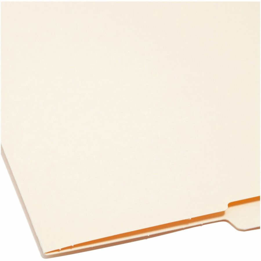 Smead Shelf-Master 1/2 Tab Cut Letter Recycled End Tab File Folder - 8 1/2" x 11" - 3/4" Expansion - End Tab Location - Top Tab Position - 11 pt. - 2 Plys - Manila - Reinforced - 10% Recycled - 100 / Box