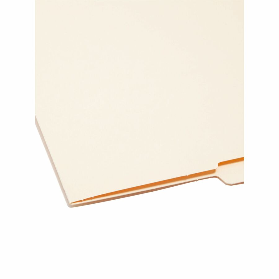 Smead Shelf-Master 1/2 Tab Cut Letter Recycled End Tab File Folder - 8 1/2" x 11" - 3/4" Expansion - End Tab Location - Top Tab Position - 11 pt. - 2 Plys - Manila - Reinforced - 10% Recycled - 100 / Box