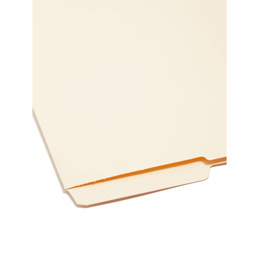 Smead Shelf-Master 1/2 Tab Cut Letter Recycled End Tab File Folder - 8 1/2" x 11" - 3/4" Expansion - End Tab Location - Bottom Tab Position - 11 pt. - 2 Plys - Manila - Reinforced - 10% Recycled - 100 / Box