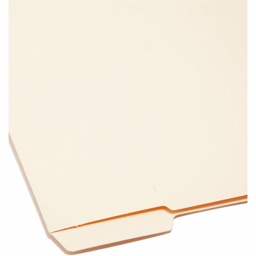 Smead Shelf-Master 1/3 Tab Cut Letter Recycled End Tab File Folder - 8 1/2" x 11" - 3/4" Expansion - End Tab Location - Assorted Tab Position - 11 pt. - 2 Plys - Manila - Reinforced Tab, Embossed - 10% Recycled - 100 / Box