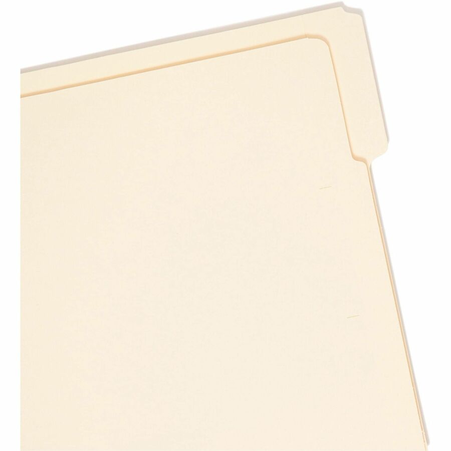 Smead Shelf-Master 1/3 Tab Cut Letter Recycled End Tab File Folder - 8 1/2" x 11" - 3/4" Expansion - End Tab Location - Assorted Tab Position - 11 pt. - 2 Plys - Manila - Reinforced Tab, Embossed - 10% Recycled - 100 / Box