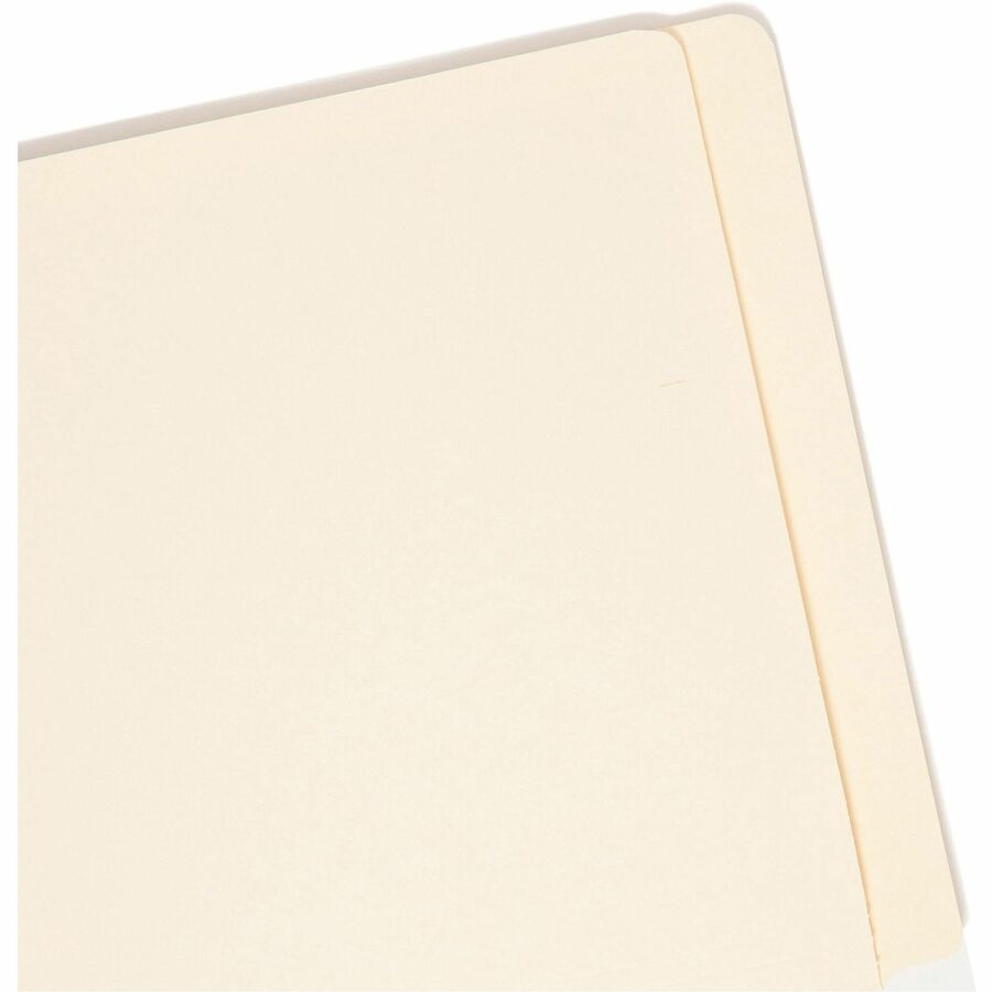 Smead Straight Tab Cut Letter Recycled End Tab File Folder - 8 1/2" x 11" - 3/4" Expansion - 14 pt. - 2 Plys - Manila - Embossed - 10% Recycled - 100 / Box