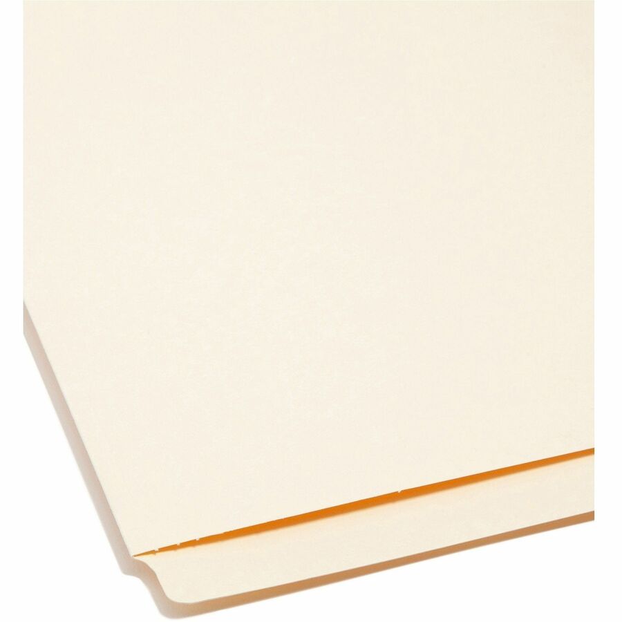 Smead Straight Tab Cut Letter Recycled End Tab File Folder - 8 1/2" x 11" - 3/4" Expansion - 14 pt. - 2 Plys - Manila - Embossed - 10% Recycled - 100 / Box