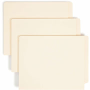 Smead Straight Tab Cut Letter Recycled End Tab File Folder - 8 1/2" x 11" - 1 1/2" Expansion - 14 pt. - 2 Plys - Manila - Reinforced, Embossed - 10% Recycled - 50 / Box