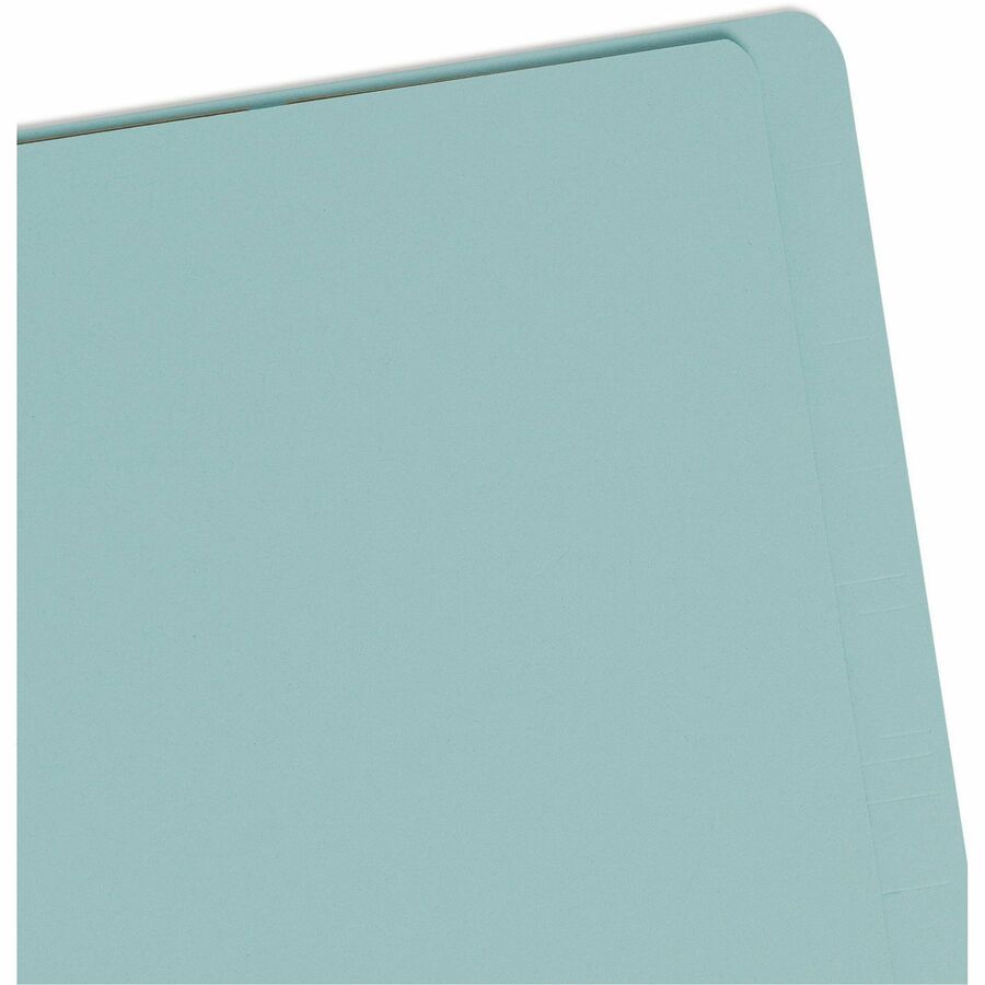 Smead Straight Tab Cut Letter Recycled Classification Folder - 8 1/2" x 11" - 2" Expansion - 2 x 2S Fastener(s) - 2" for Folder - End Tab Location - 2 Divider(s) - 25 pt. - Pressboard - Blue - 100% Recycled - 10 / Box
