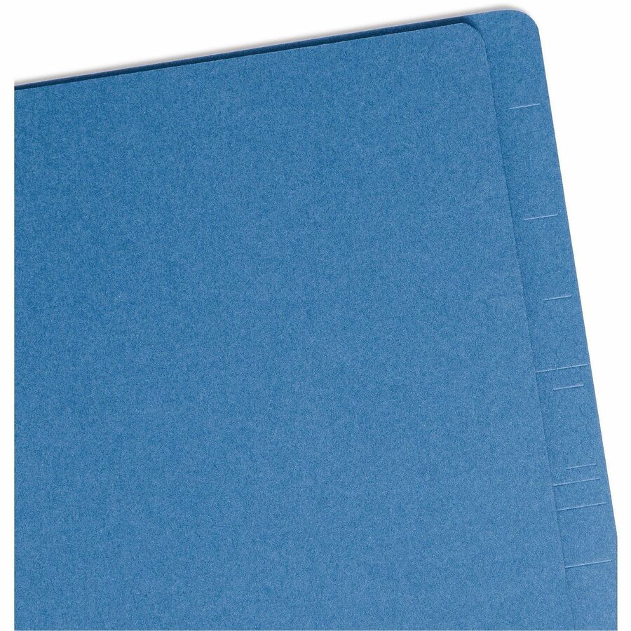 Smead Straight Tab Cut Letter Recycled Classification Folder - 8 1/2" x 11" - 2" Expansion - 2 x 2S Fastener(s) - 2" for Folder - End Tab Location - 2 Divider(s) - 25 pt. - Pressboard - Dark Blue - 100% Recycled - 10 / Box