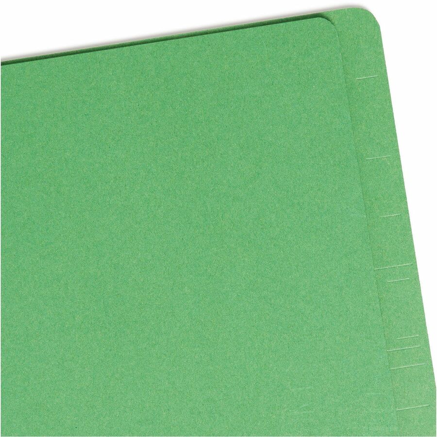 Smead Straight Tab Cut Letter Recycled Classification Folder - 8 1/2" x 11" - 2" Expansion - 2 x 2S Fastener(s) - 2" for Folder - End Tab Location - 2 Divider(s) - 25 pt. - Pressboard - Green - 100% Recycled - 10 / Box