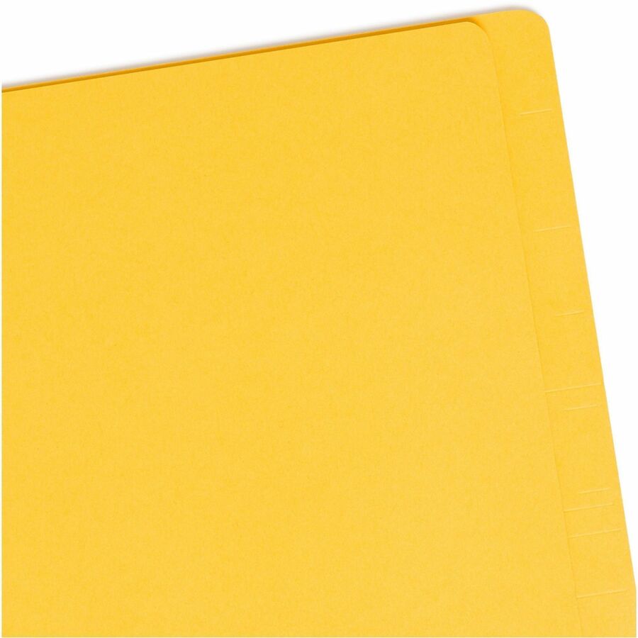 Smead Straight Tab Cut Letter Recycled Classification Folder - 8 1/2" x 11" - 2" Expansion - 2 x 2S Fastener(s) - 2" for Folder - End Tab Location - 2 Divider(s) - 23 pt. - Pressboard - Yellow - 100% Recycled - 10 / Box
