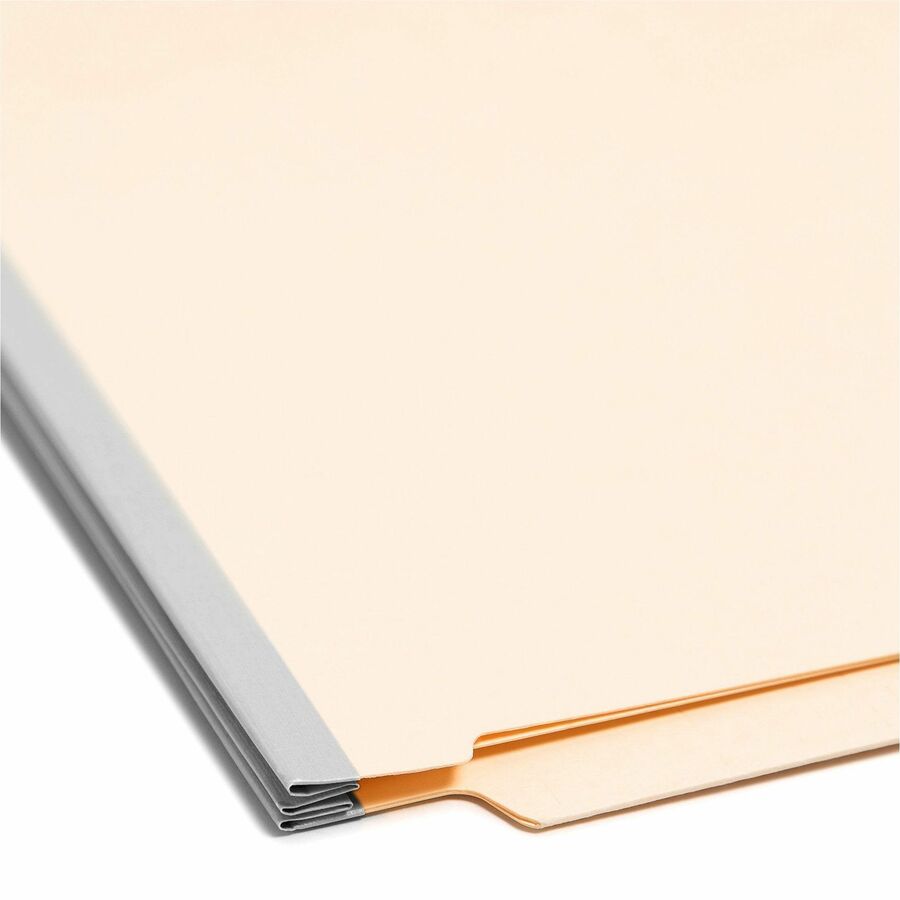 Smead Straight Tab Cut Letter Recycled Classification Folder - 8 1/2" x 11" - 2" Expansion - 2 x 2B Fastener(s) - 2" for Folder - End Tab Location - 2 Divider(s) - 18 pt. - 2 Plys - Pressboard - Manila - Locking Mechanism - 10% Recycled - 10 / Box