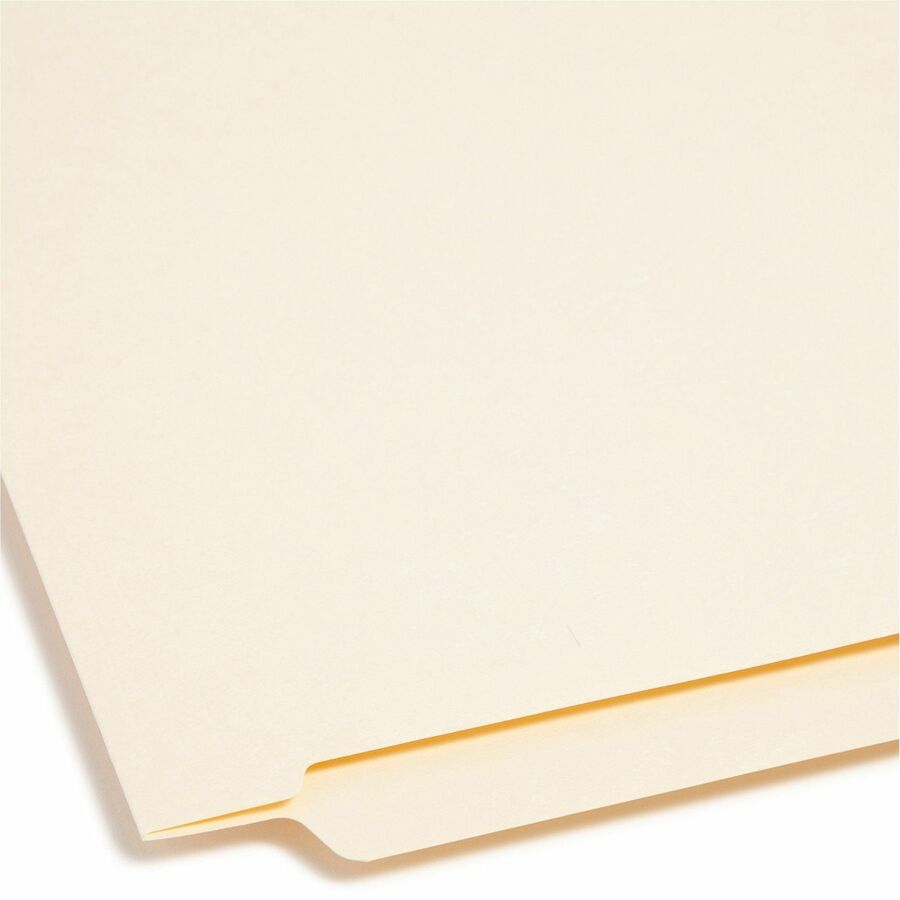 Smead Straight Tab Cut Legal Recycled End Tab File Folder - 8 1/2" x 14" - 3/4" Expansion - 11 pt. - 2 Plys - Manila - Reinforced Tab, Embossed - 10% Recycled - 100 / Box