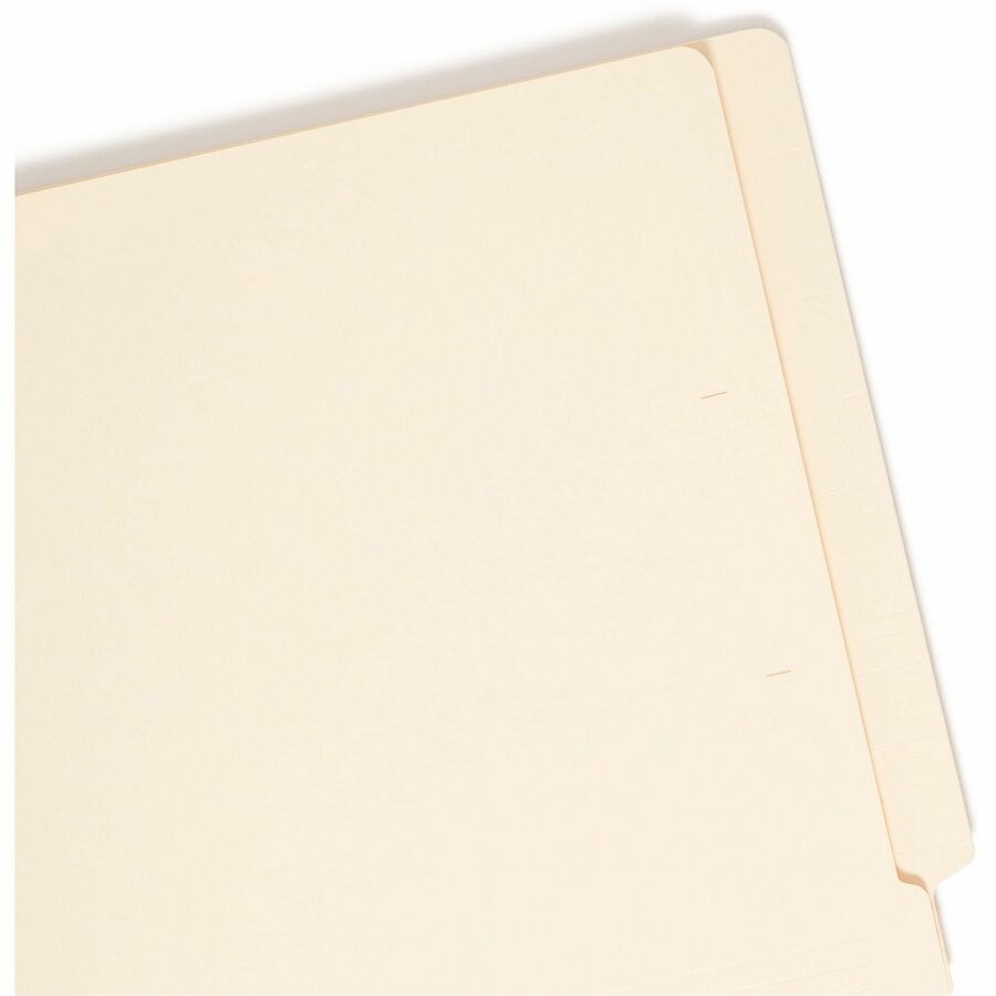 Smead Straight Tab Cut Legal Recycled End Tab File Folder - 8 1/2" x 14" - 3/4" Expansion - 11 pt. - 2 Plys - Manila - Reinforced Tab, Embossed - 10% Recycled - 100 / Box