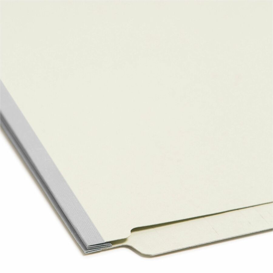 Smead Straight Tab Cut Legal Recycled End Tab File Folder - 8 1/2" x 14" - 2" Expansion - End Tab Location - 25 pt. - 2 Plys - Pressboard - Gray, Green - Heavy Duty - 100% Recycled - 25 / Box