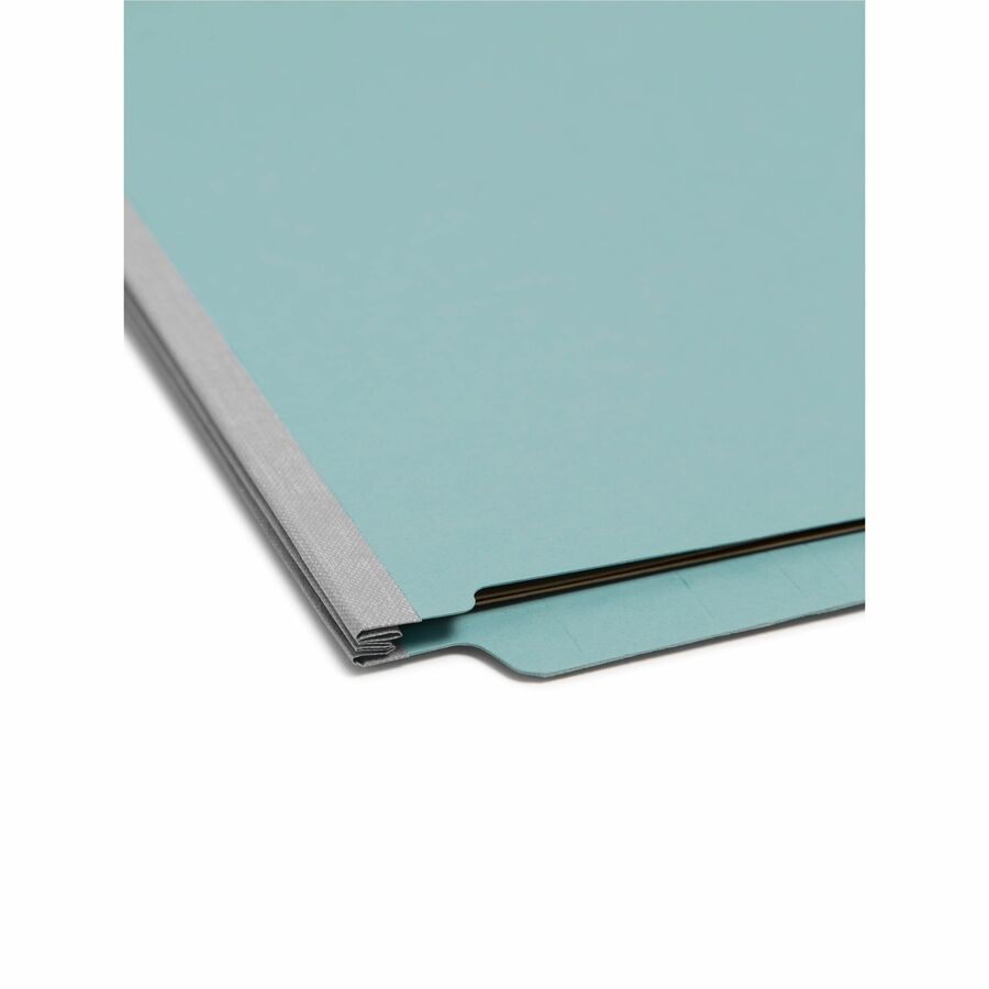 Smead Legal Recycled Classification Folder - 8 1/2" x 14" - 2" Expansion - 2 x 2S Fastener(s) - 2" for Folder - End Tab Location - 2 Divider(s) - 25 pt. - Pressboard - Blue - 100% Recycled - 10 / Box