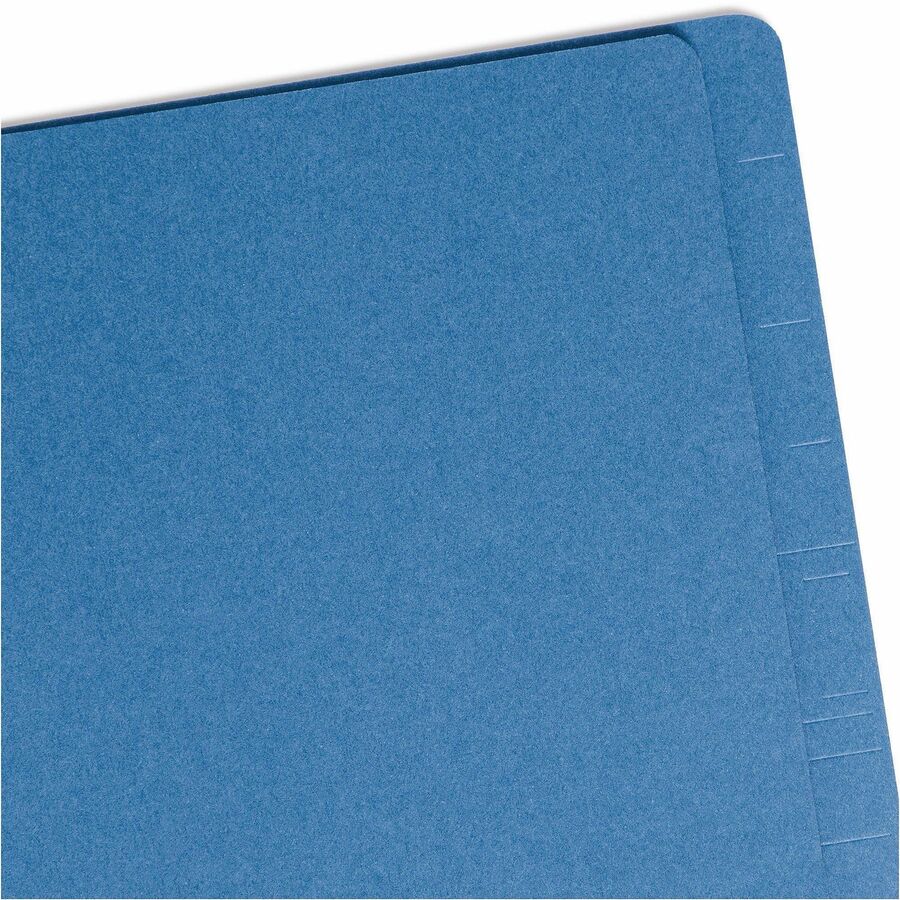 Smead Straight Tab Cut Legal Recycled Classification Folder - 8 1/2" x 14" - 2" Expansion - 2 x 2S Fastener(s) - 2" for Folder - End Tab Location - 2 Divider(s) - 25 pt. - Pressboard - Dark Blue - 100% Recycled - 10 / Box