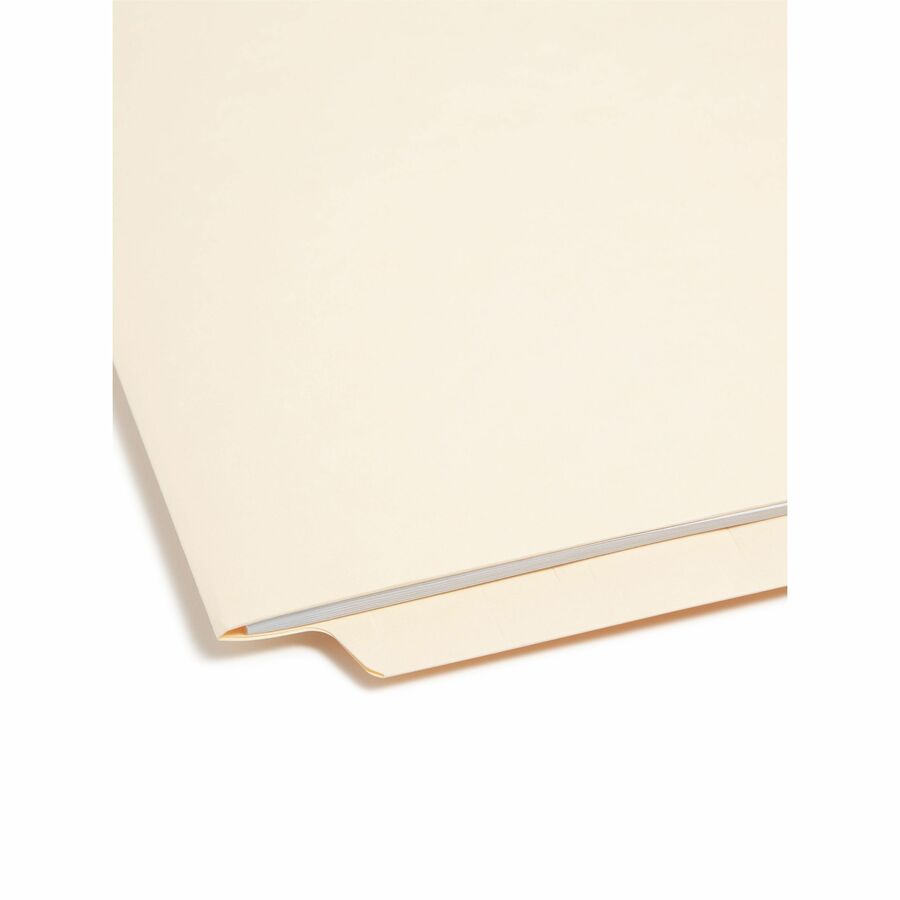 Smead Straight Tab Cut Letter Recycled Fastener Folder - 8 1/2" x 11" - 3/4" Expansion - 1 x 2B Fastener(s) - 2" for Folder - 1 Inside Front Pocket(s) - 11 pt. - 2 Plys - Manila - 10% Recycled - 50 / Box