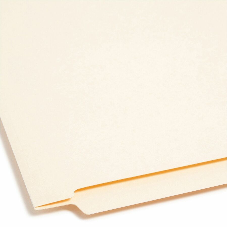 Smead Straight Tab Cut Letter Recycled Fastener Folder - 8 1/2" x 11" - 3/4" Expansion - 1 x 2B Fastener(s) - 2" for Folder - End Tab Location - 11 pt. - 2 Plys - Manila - Reinforced Tab, Embossed - 10% Recycled - 50 / Box