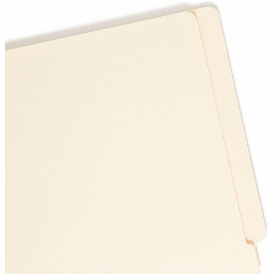 Smead Straight Tab Cut Letter Recycled Fastener Folder - 8 1/2" x 11" - 3/4" Expansion - 1 x 2B Fastener(s) - 2" for Folder - End Tab Location - 11 pt. - 2 Plys - Manila - Reinforced Tab, Embossed - 10% Recycled - 50 / Box