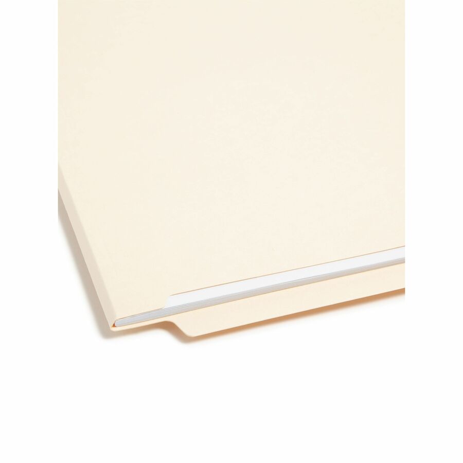 Smead Straight Tab Cut Letter Recycled Fastener Folder - 8 1/2" x 11" - 3/4" Expansion - 1 x 2B Fastener(s) - 2" for Folder - End Tab Location - 11 pt. - 2 Plys - Manila - Reinforced Tab, Embossed - 10% Recycled - 50 / Box