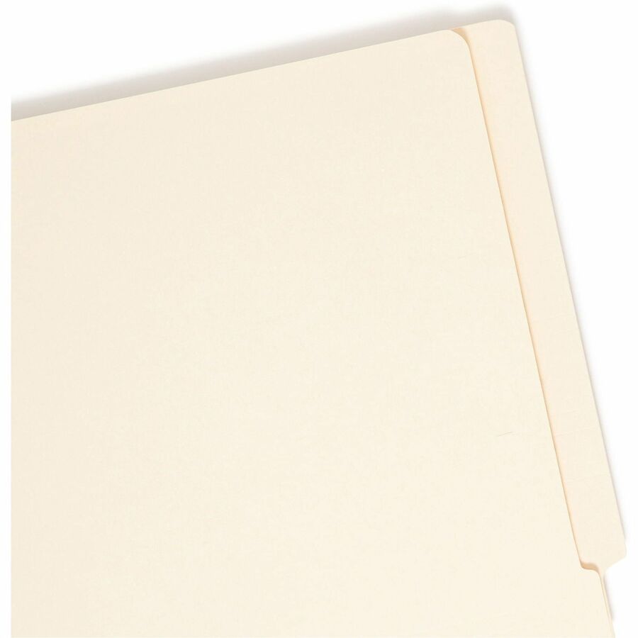 Smead Straight Tab Cut Letter Recycled Fastener Folder - 8 1/2" x 11" - 3/4" Expansion - 2 x 2B Fastener(s) - 2" for Folder - End Tab Location - 11 pt. - 2 Plys - Manila - Reinforced Tab, Embossed - 10% Recycled - 50 / Box