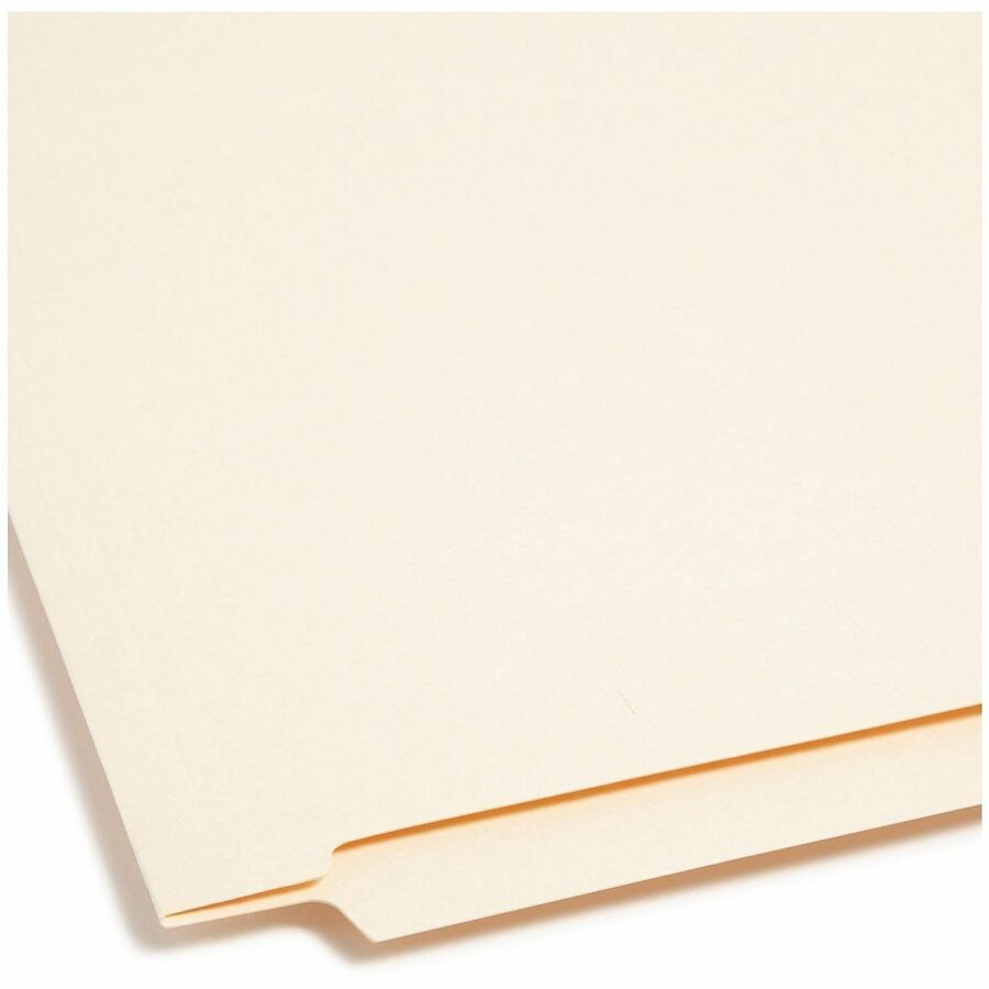 Smead Straight Tab Cut Letter Recycled Fastener Folder - 8 1/2" x 11" - 3/4" Expansion - 2 x 2B Fastener(s) - 2" for Folder - End Tab Location - 11 pt. - 2 Plys - Manila - Reinforced Tab, Embossed - 10% Recycled - 50 / Box