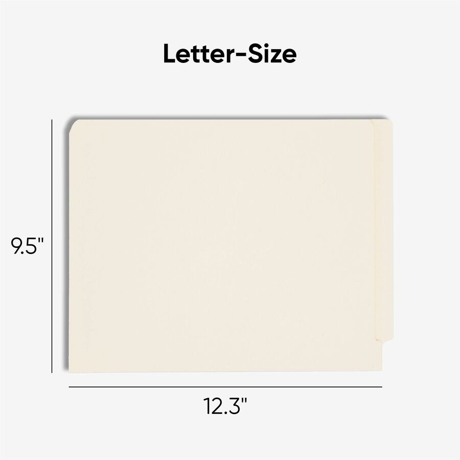 Smead Straight Tab Cut Letter Recycled Fastener Folder - 8 1/2" x 11" - 3/4" Expansion - 2 x 2B Fastener(s) - 2" for Folder - End Tab Location - 11 pt. - 2 Plys - Manila - Reinforced Tab, Embossed - 10% Recycled - 50 / Box