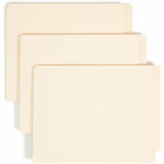 Smead Straight Tab Cut Letter Recycled Fastener Folder - 8 1/2" x 11" - 3/4" Expansion - 2 x 2B Fastener(s) - 2" for Folder - End Tab Location - 11 pt. - 2 Plys - Manila - Manila - Embossed - 10% Recycled - 50 / Box