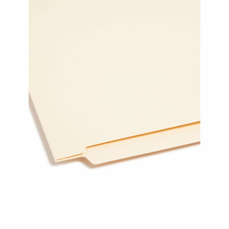 Smead Straight Tab Cut Letter Recycled Fastener Folder - 8 1/2" x 11" - 3/4" Expansion - 2 x 2B Fastener(s) - 2" for Folder - End Tab Location - 11 pt. - 2 Plys - Manila - Manila - Embossed - 10% Recycled - 50 / Box
