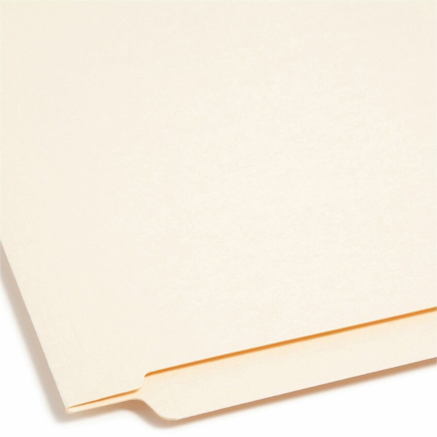 Smead Straight Tab Cut Letter Recycled Fastener Folder - 8 1/2" x 11" - 3/4" Expansion - 2 x 2B Fastener(s) - 2" for Folder - End Tab Location - 14 pt. - 2 Plys - Manila - Embossed - 10% Recycled - 50 / Box