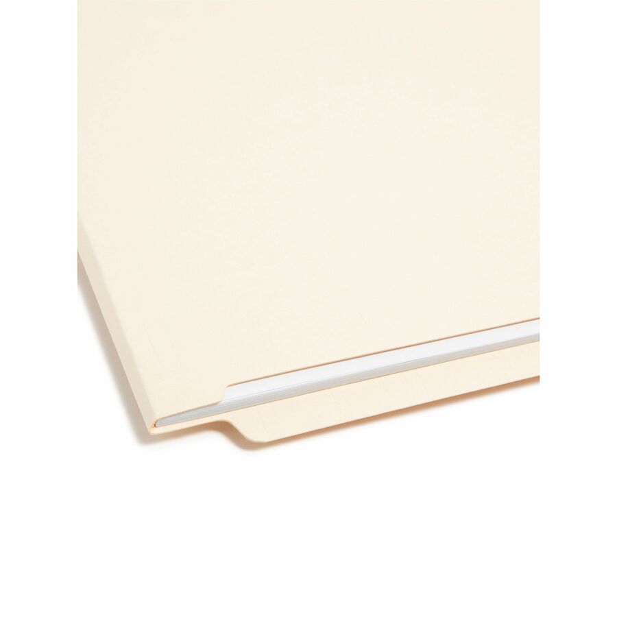 Smead Straight Tab Cut Letter Recycled Fastener Folder - 8 1/2" x 11" - 3/4" Expansion - 2 x 2B Fastener(s) - 2" for Folder - End Tab Location - 14 pt. - 2 Plys - Manila - Embossed - 10% Recycled - 50 / Box