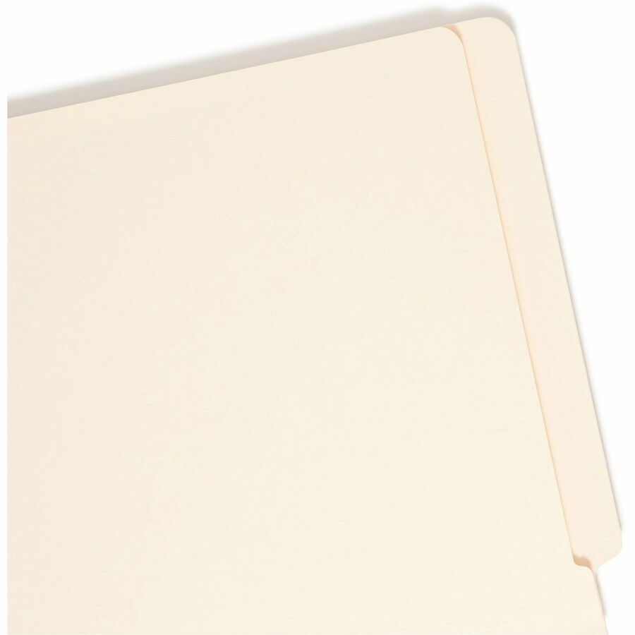 Smead Straight Tab Cut Letter Recycled Fastener Folder - 8 1/2" x 11" - 3/4" Expansion - 2 x 2B Fastener(s) - 2" for Folder - End Tab Location - 14 pt. - 2 Plys - Manila - Embossed - 10% Recycled - 50 / Box