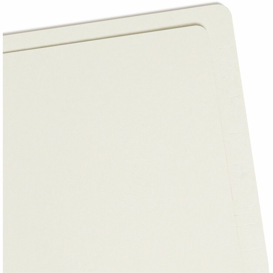 Smead Letter Recycled Fastener Folder - 8 1/2" x 11" - 2" Expansion - 2 x 2S Fastener(s) - 2" for Folder - End Tab Location - 25 pt. - Pressboard - Gray/Green - Heavy Duty, Rounded Corner - 100% Recycled - 25 / Box