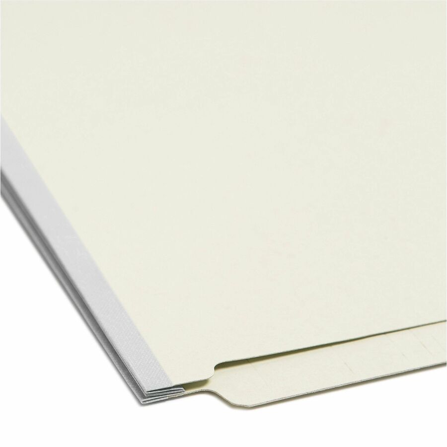 Smead Letter Recycled Fastener Folder - 8 1/2" x 11" - 3" Expansion - 2 x 2S Fastener(s) - 2" for Folder - End Tab Location - 25 pt. - Pressboard - Gray, Green - Heavy Duty, Rounded Corner - 100% Recycled - 25 / Box