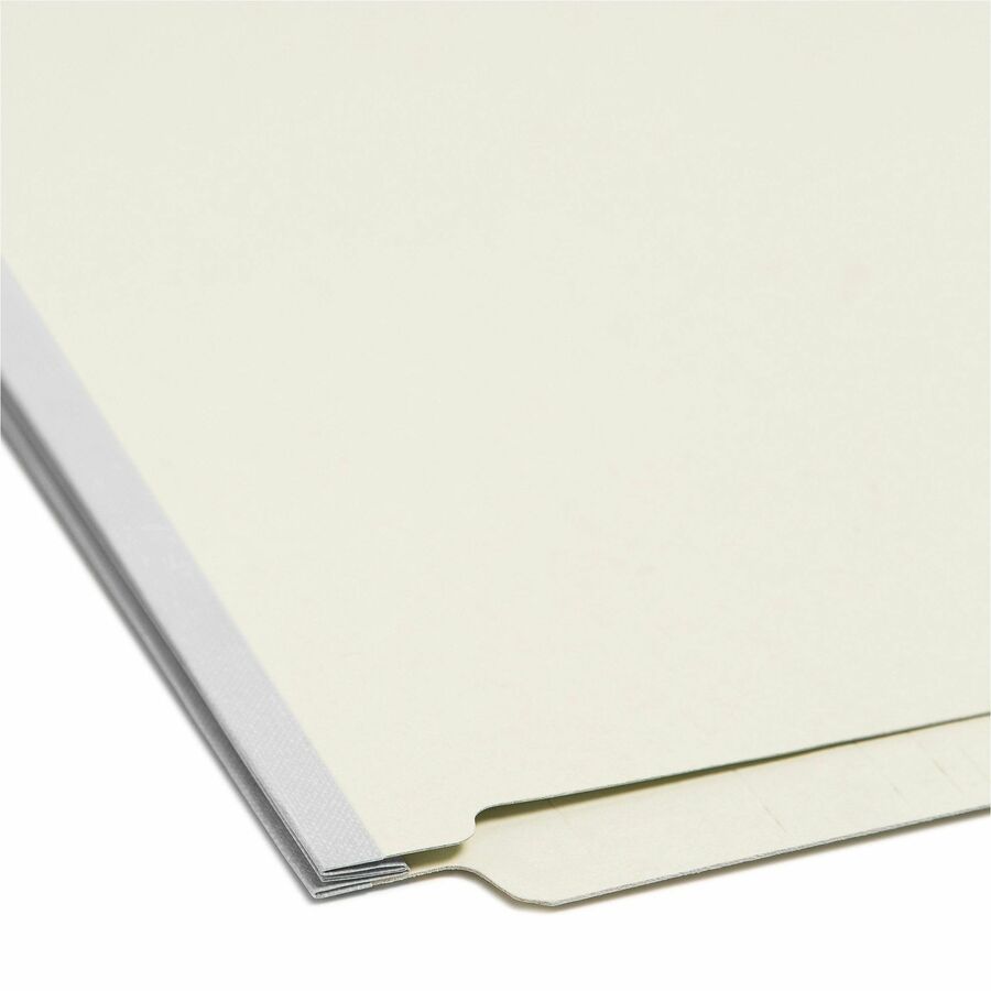 Smead Legal Recycled Fastener Folder - 8 1/2" x 14" - 1" Expansion - 2 x 2S Fastener(s) - 2" for Folder - End Tab Location - 25 pt. - Pressboard - Gray, Green - Heavy Duty, Rounded Corner - 100% Recycled - 25 / Box