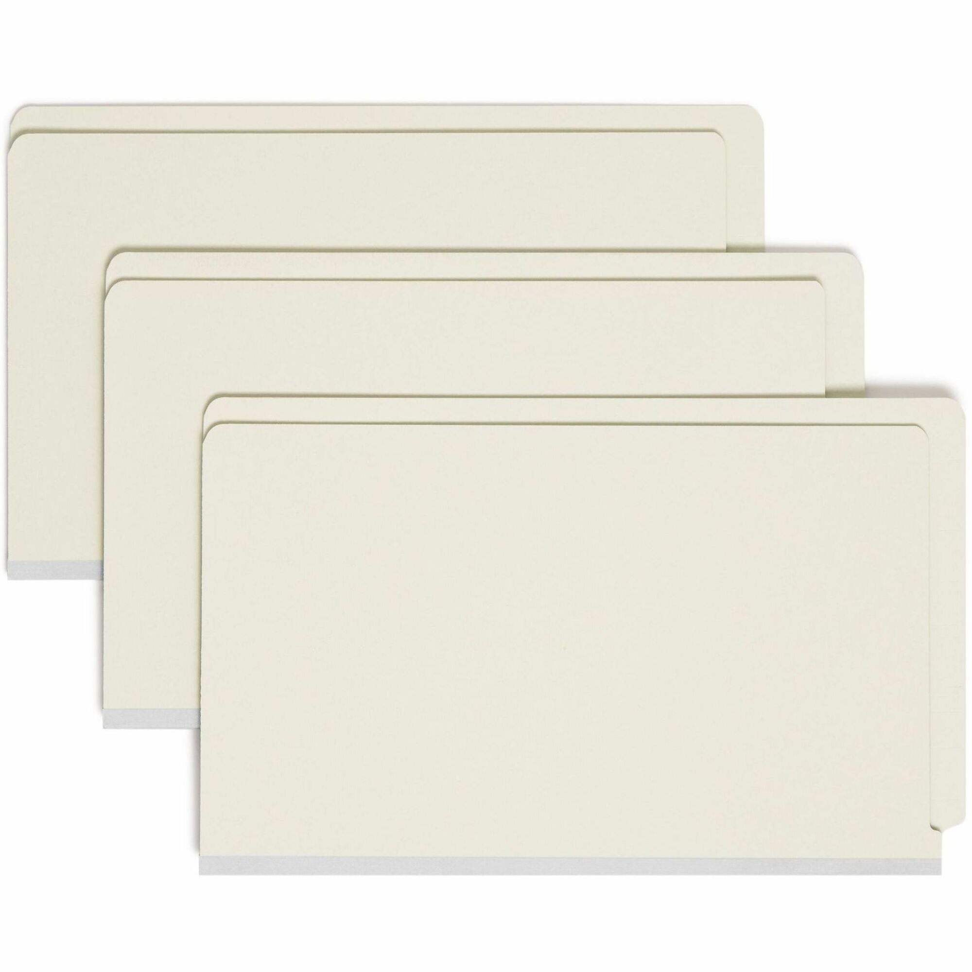 Smead Legal Recycled Fastener Folder - 8 1/2" x 14" - 3" Expansion - 2 x 2S Fastener(s) - 2" for Folder - End Tab Location - 25 pt. - Pressboard - Gray, Green - Heavy Duty, Rounded Corner - 100% Recycled - 25 / Box