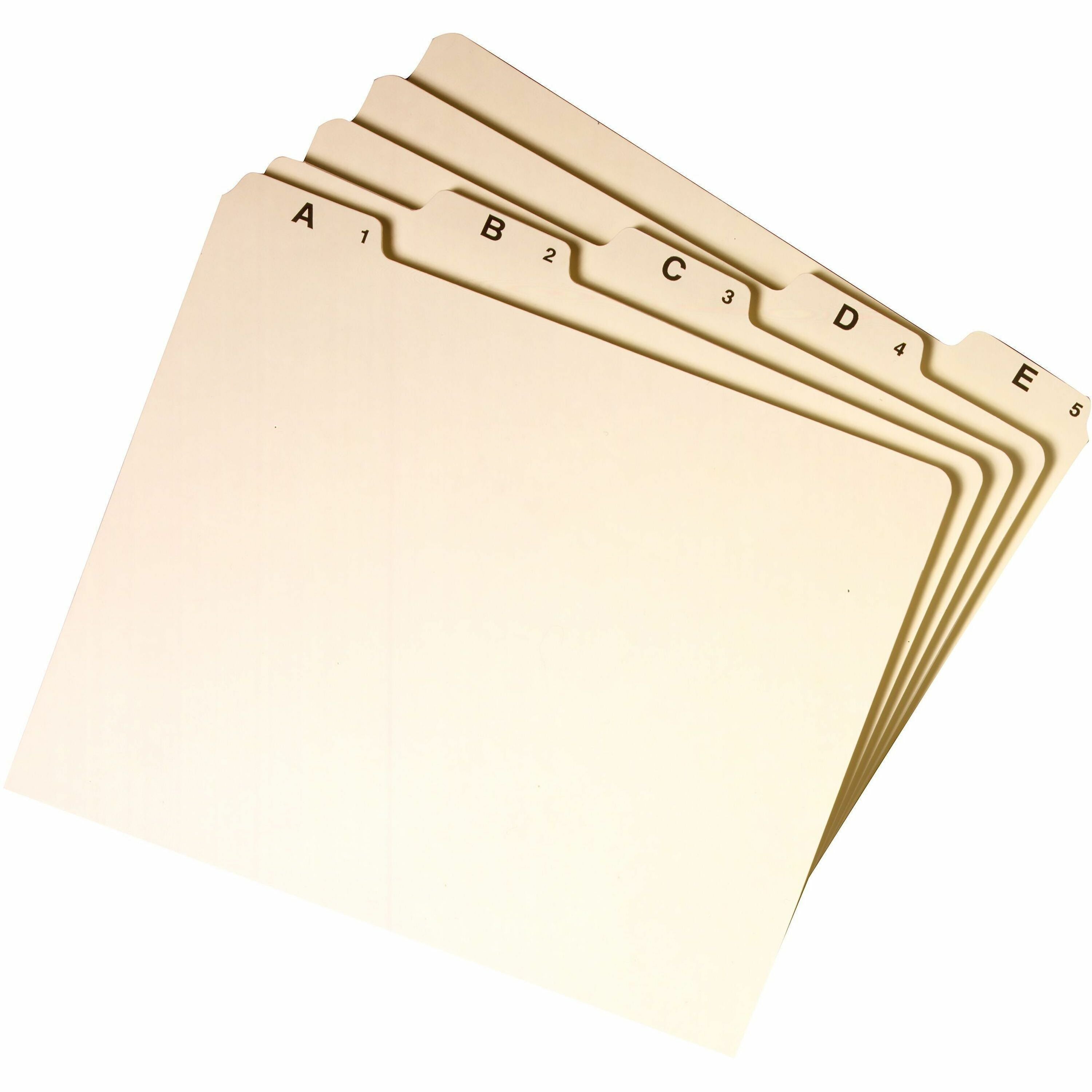 Smead Filing Guides with Alphabetic Indexing - 25 Printed Assorted Tab(s) - Character - A-Z - 25 Tab(s)/Set - Letter - Manila Tab(s) - 10% Recycled - 1 Set