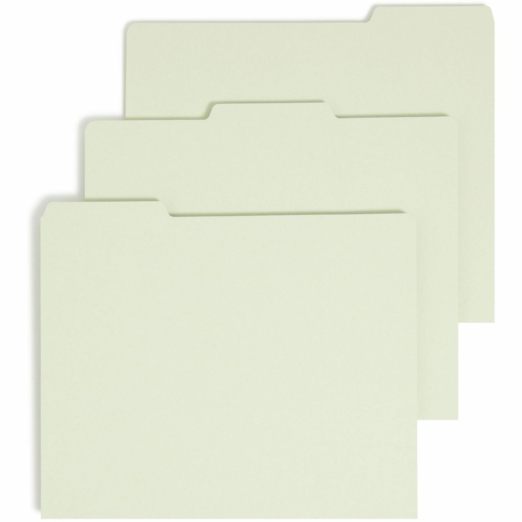 Smead Filing Guides with Blank Tab - Blank Assorted Tab(s) - Letter - Gray Pressboard, Green Tab(s) - 100% Recycled - 100 / Box