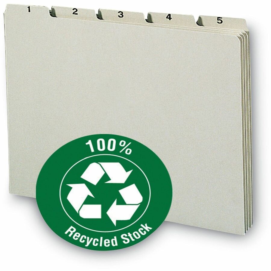 Assorted Tab(s) - Letter - 8.50" Width x 11" Length - Pressboard Divider - 100% Recycled - 31 / Set
