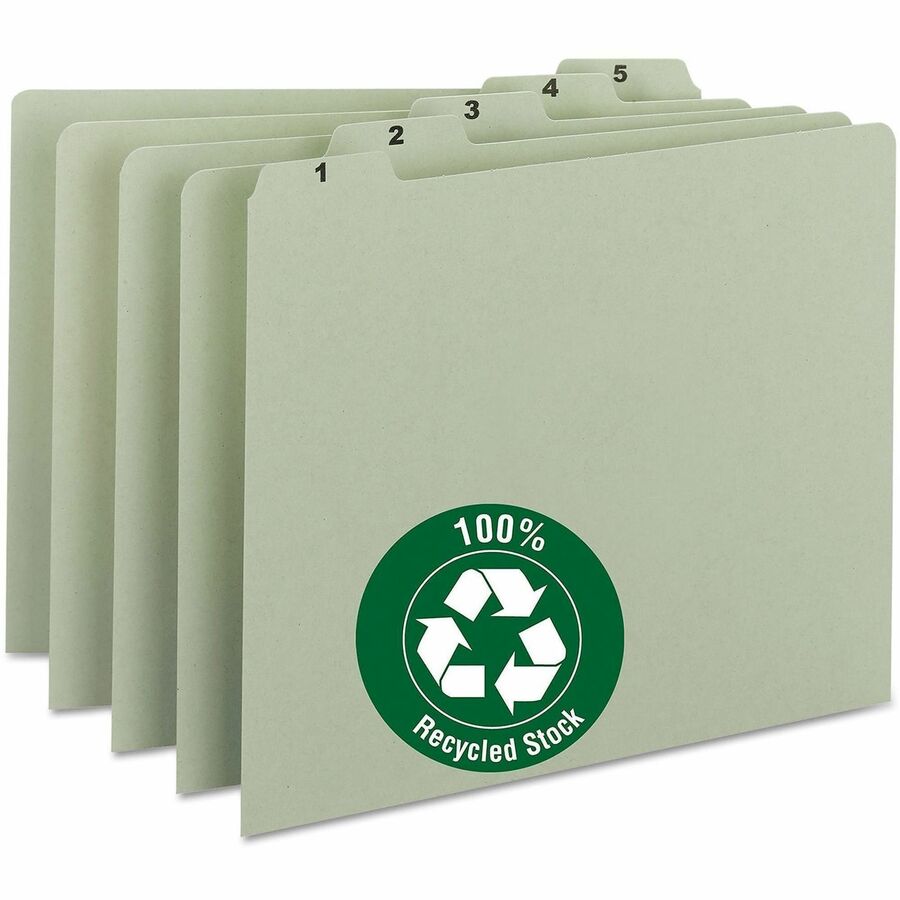 Assorted Tab(s) - Letter - 8.50" Width x 11" Length - Pressboard Divider - 100% Recycled - 31 / Set