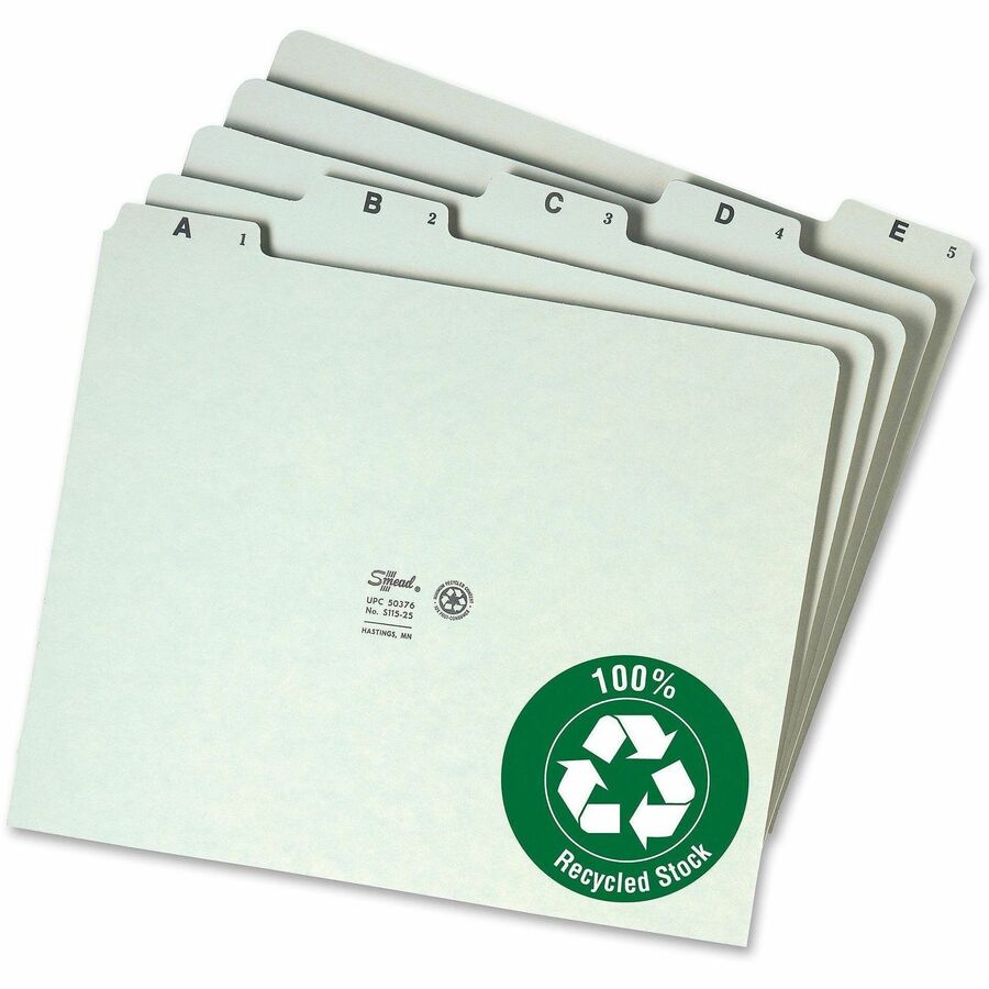 Assorted Tab(s) - 100% Recycled - 1 Set