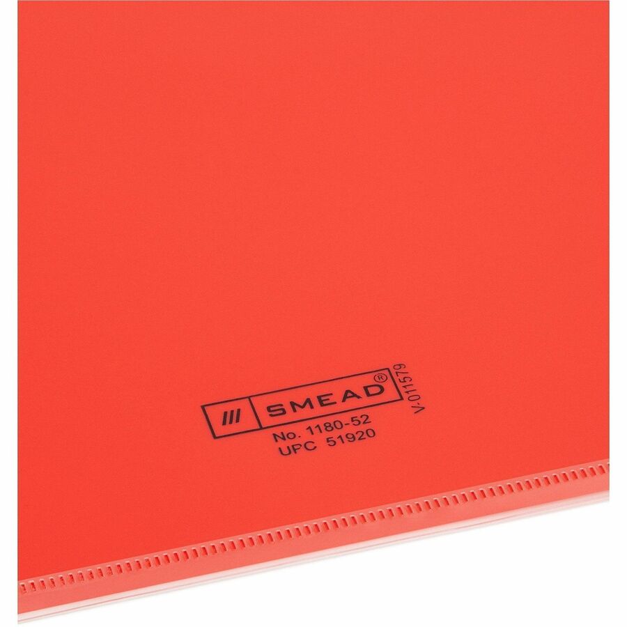 Printed Center Tab(s) - Message - OUT - 0.50" Tab Height - Letter - Bright Red Poly Tab(s) - 50 / Box