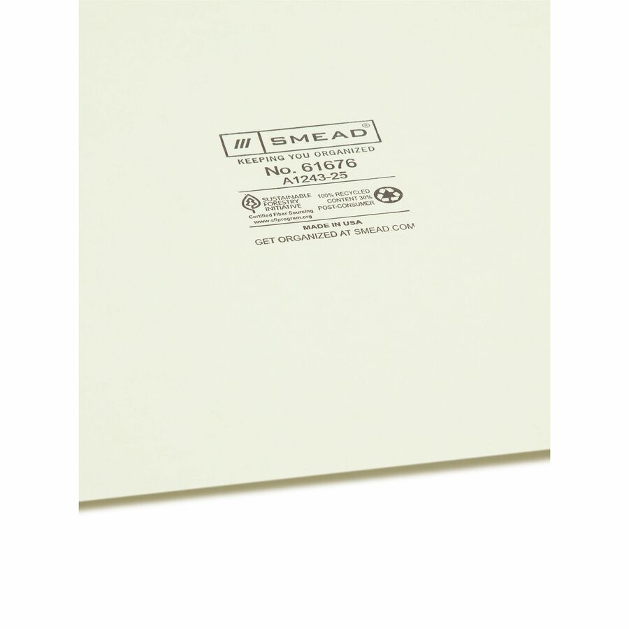 Smead 100% Recycled Filing Guides with Vertical Extra-Wide Blank Tab - Printed Tab(s) - Character - A-Z - 25 Tab(s)/Set - 0.50" Tab Width - Letter - Metal Tab(s) - 100% Recycled - Easy to Read, Durable - 1 Set