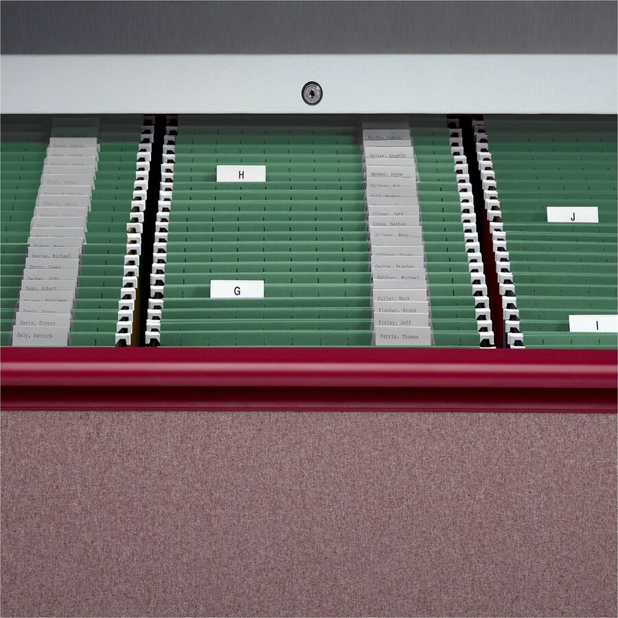 Smead 1/3 Tab Cut Letter Recycled Hanging Folder - 8 1/2" x 11" - Top Tab Location - Assorted Tab Position - 11 pt. - Vinyl - Standard Green - 10% Recycled - 25 / Box