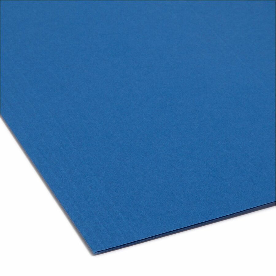Smead 1/5 Tab Cut Letter Recycled Hanging Folder - 8 1/2" x 11" - Top Tab Location - Assorted Tab Position - 11 pt. - Vinyl - Navy Blue - Repositionable Tab - 10% Recycled - 25 / Box