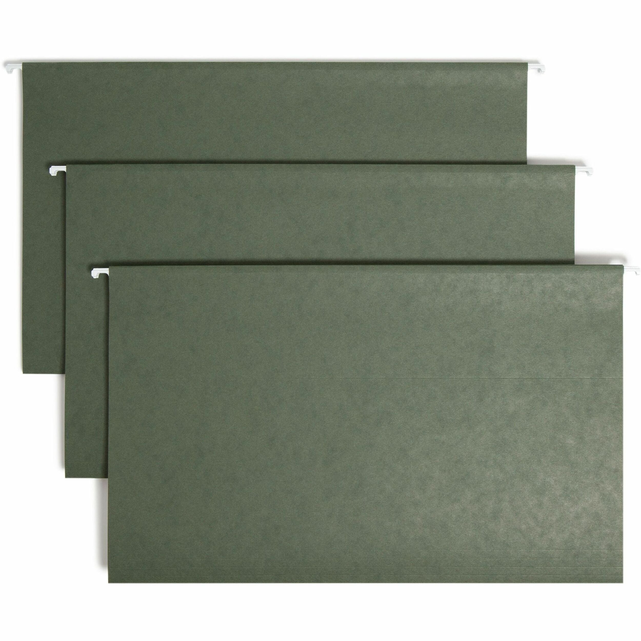 8 1/2" x 14" - Top Tab Location - Assorted Tab Position - 11 pt. - Vinyl - Standard Green - 10% Recycled - 25 / Box