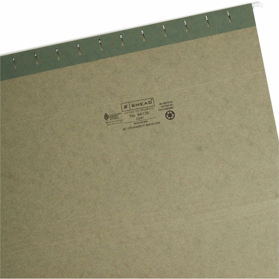 8 1/2" x 14" - Top Tab Location - Assorted Tab Position - 11 pt. - Vinyl - Standard Green - 10% Recycled - 25 / Box