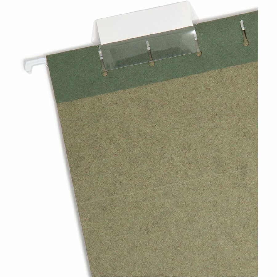 Smead 1/5 Tab Cut Legal Recycled Hanging Folder - 8 1/2" x 14" - Top Tab Location - Assorted Tab Position - 11 pt. - Vinyl - Standard Green - 10% Recycled - 25 / Box