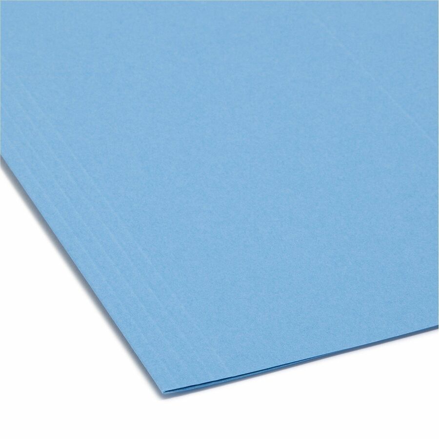 Smead Colored 1/5 Tab Cut Legal Recycled Hanging Folder - 8 1/2" x 14" - Top Tab Location - Assorted Tab Position - 11 pt. - Blue - 10% Recycled - 25 / Box