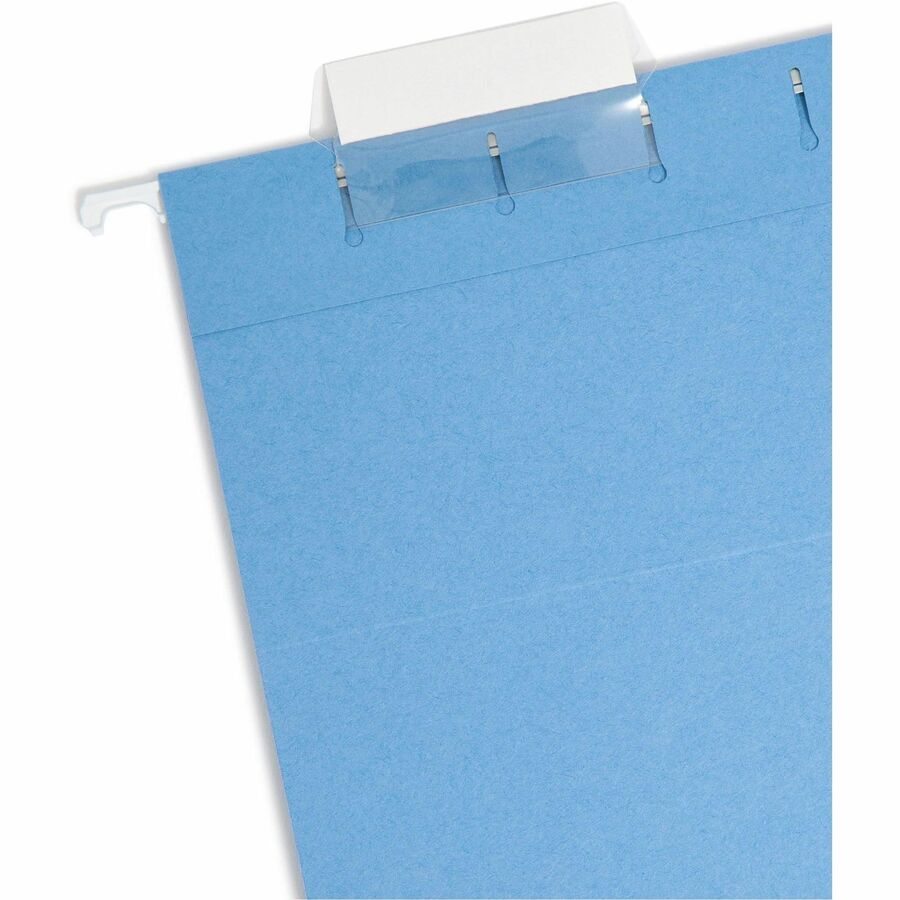 Smead Colored 1/5 Tab Cut Legal Recycled Hanging Folder - 8 1/2" x 14" - Top Tab Location - Assorted Tab Position - 11 pt. - Blue - 10% Recycled - 25 / Box