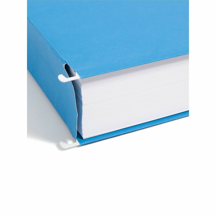 Smead 1/5 Tab Cut Letter Recycled Hanging Folder - 8 1/2" x 11" - 2" Expansion - Top Tab Location - Assorted Tab Position - 11 pt. - Vinyl - Sky Blue - Hanging System - 10% Recycled - 25 / Box